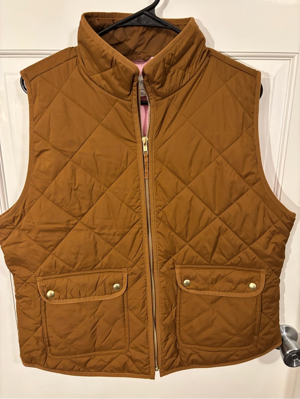 J. Crew Quilted Vest in Caramel